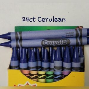 (24) Crayola Crayons (CERULEAN) Single Color Bulk Lot